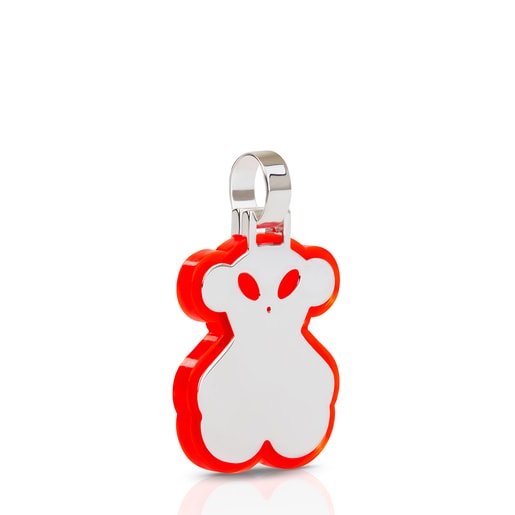 Large neon red Silver Halloween Pendant