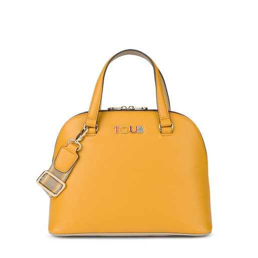 Mustard-taupe New bowling bag TOUS