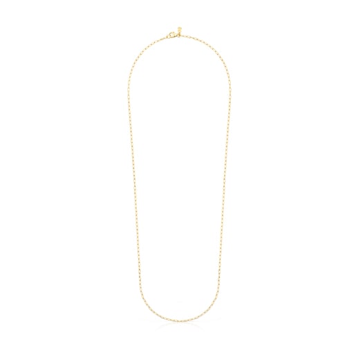 Gargantilla con baño de oro 18 kt sobre plata y anillas ovales, 60 cm Chain