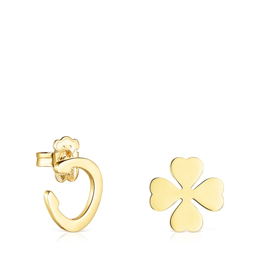 Silver Vermeil TOUS Good Vibes clover – horseshoe Earrings | TOUS