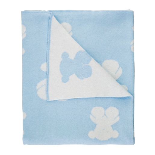 Victoria reversible blanket in sky blue