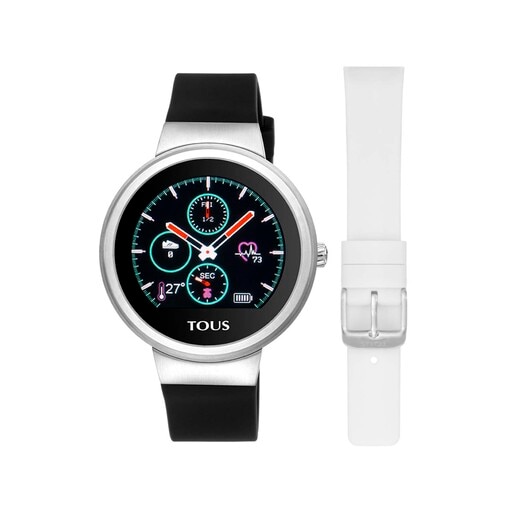 Montre activity Rond Touch en acier avec bracelet en silicone interchangeable