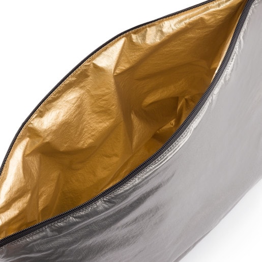 Kleine, wendbare Handtasche Kaos Shock in Silber-Gold