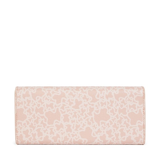 Große Brieftasche Kaos Mini aus Leinen in der Farbe Rosa 