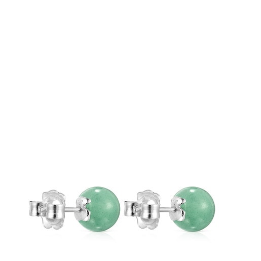 Medium Color Earrings in Silver with Aventurine | TOUS