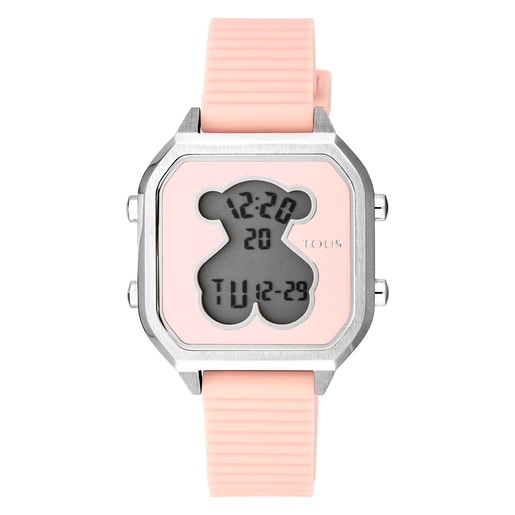 Steel D-Bear Teen Watch with pink Silicone strap | TOUS