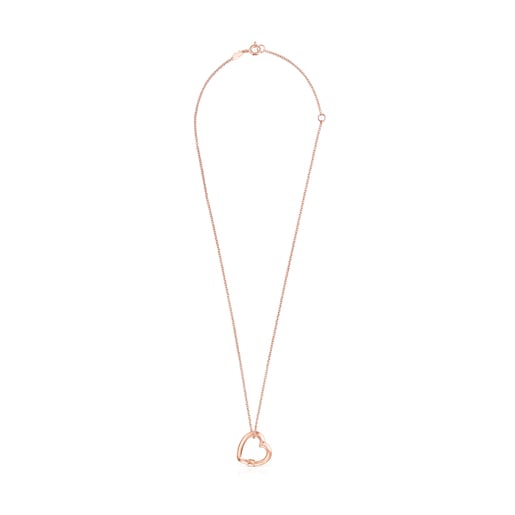 Hold heart Necklace in Rose Vermeil