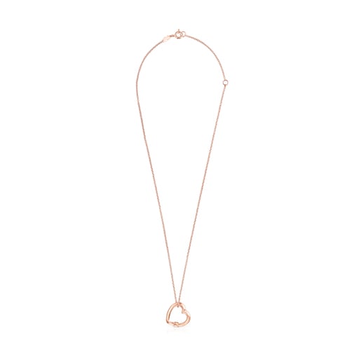 Collana cuore con placcatura in oro rosa 18 kt su supporto in argento