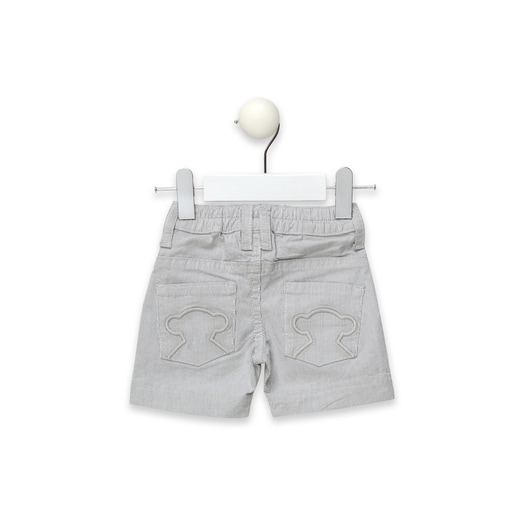 Boy's micro-stripe Bermuda shorts in grey