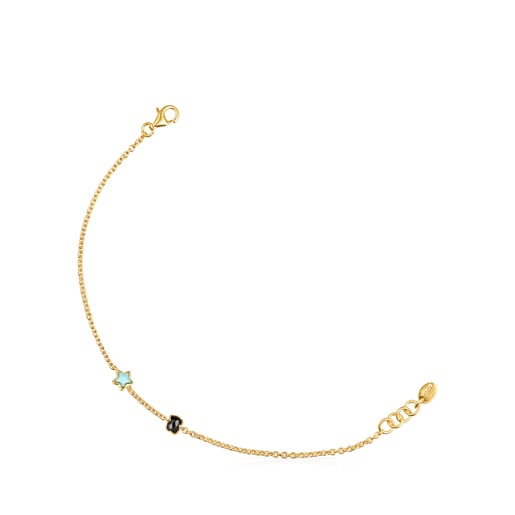 Glory Bracelet in Silver Vermeil with Onyx and Turquoise