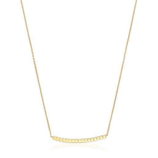 Collana a barra con placcatura in oro 18 kt su argento dritto