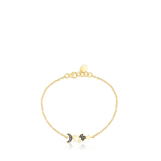 Pulsera Nocturne con baño de oro 18 kt sobre plata y motivos de diamantes