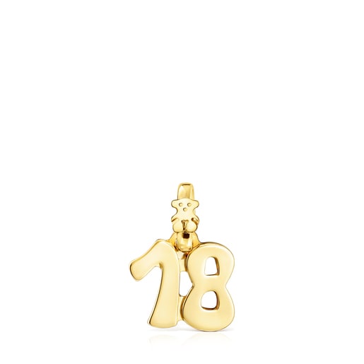 Pendentif Numbers chiffre 18 en Argent Vermeil