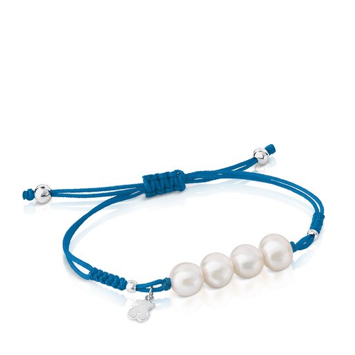 pañuelo de papel Islas del pacifico Alérgico Pulsera de cordón azul con perlas TOUS Basics | TOUS