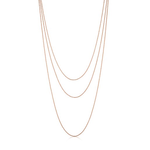 Pack of Rose Vermeil Silver TOUS Chain Chokers | TOUS