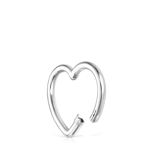 Large Silver Hold heart Ring