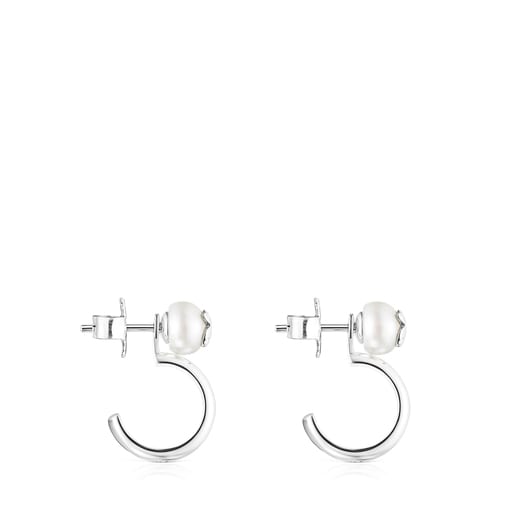 Brincos Icon Pearl em Prata e Pérola