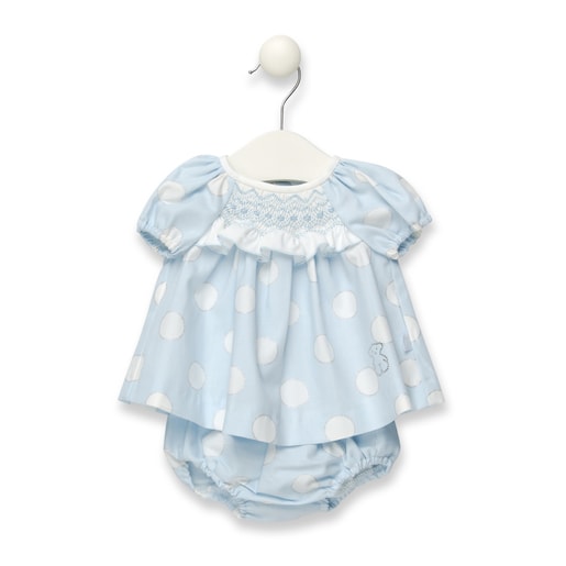 Orbed blouse and bloomers set in Sky Blue