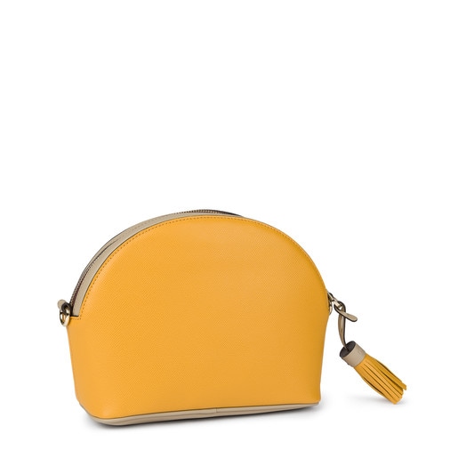 Medium mustard-taupe New Essence crossbody bag