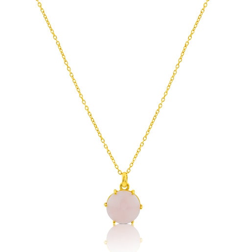 Gold Tack Conica Necklace with Opal