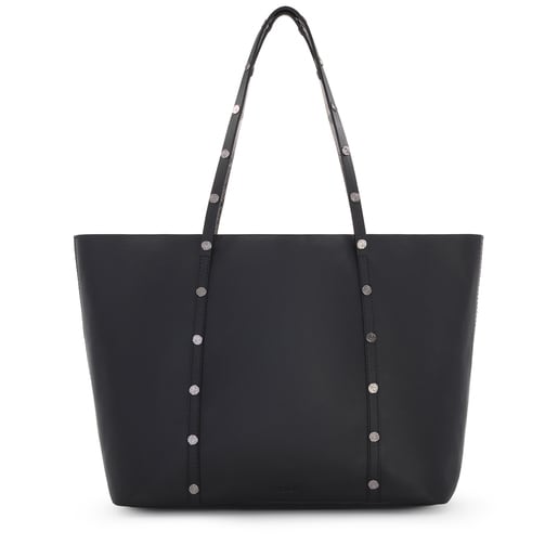 Black-silver Leather Atelier Shopping bag