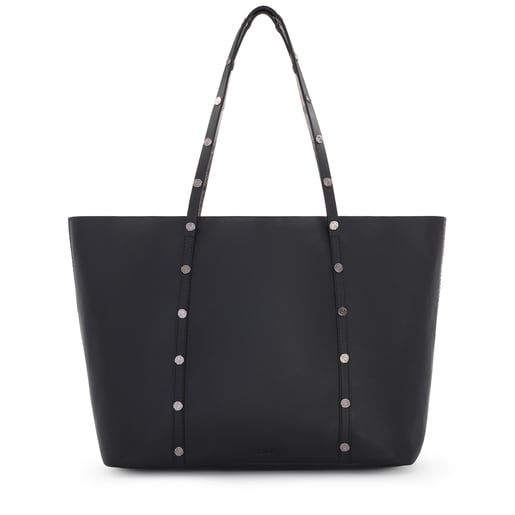 Shopping-Tasche Atelier aus Leder in Schwarz-Silber