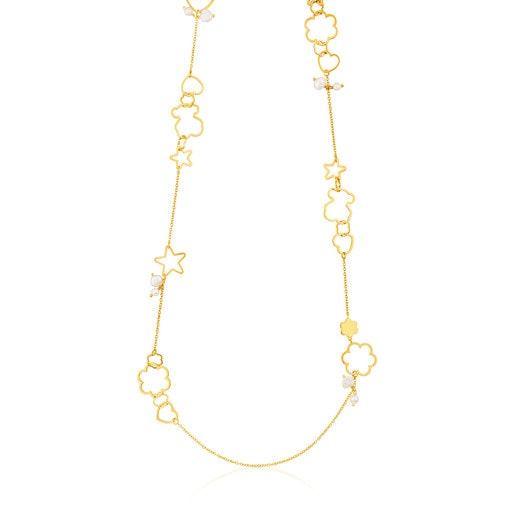 Vermeil Silver New Silueta Necklace with Pearl | TOUS