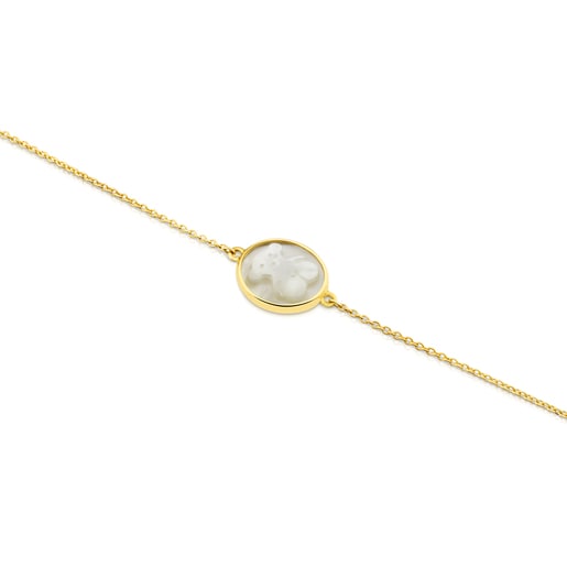 Gold with Mother-of-Pearl Camee Bracelet