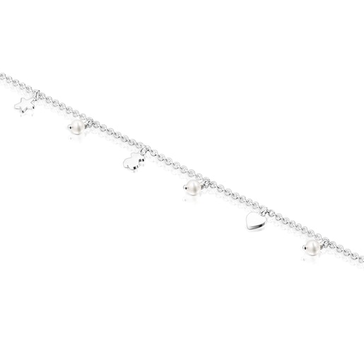Tobillera de plata y perlas Cool Joy TOUS