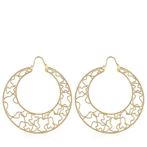 Aros Artesanías de Colombia con baño de oro 18 kt sobre plata