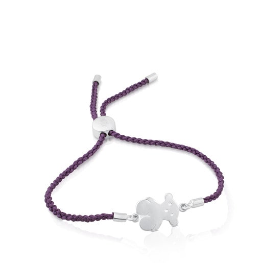 Silver Idol Tenderness Bracelet with purple cord
