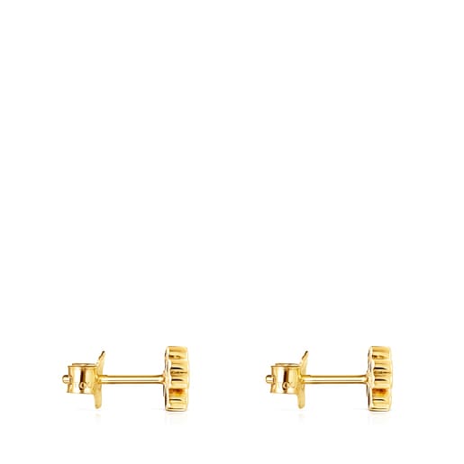 Gold TOUS Good Vibes clover Earrings | TOUS