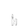 Alphabet letter N pendant in silver