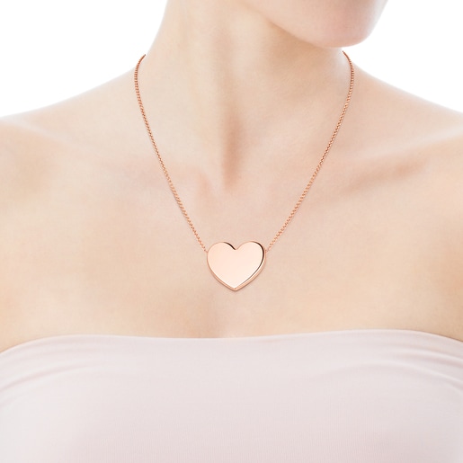 Collar Sweet Dolls corazón con baño de oro rosa 18 kt sobre plata