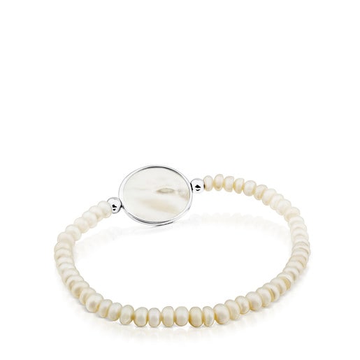 Bracelet Camee en Argent et Perles avec Nacre