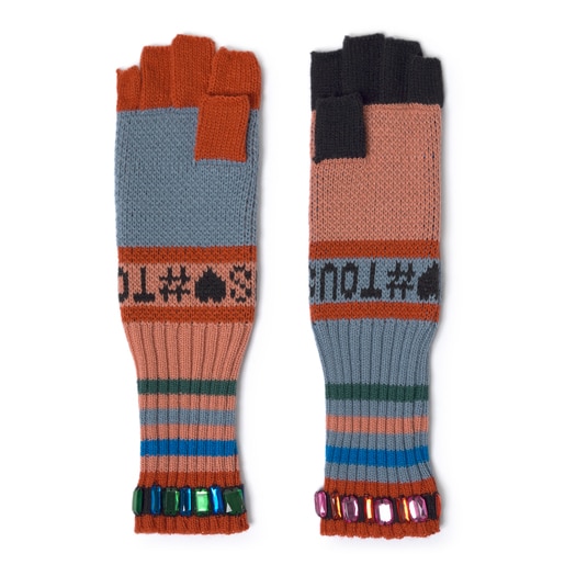 Multicolored Leissa Intarsia gloves