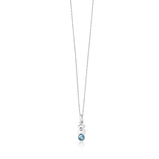 White Gold Somni Necklace with Topaz and Diamond