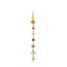 Long Silver Vermeil Glaring Pendant with multicolored Sapphires