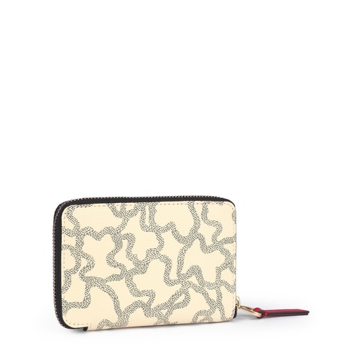 Small Kaos Icon Wallet in Multi Beige - Red