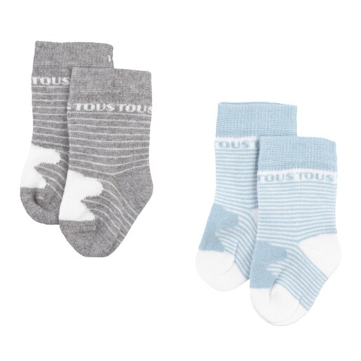 Set calcetines rayados Sweet Socks Azul celeste
