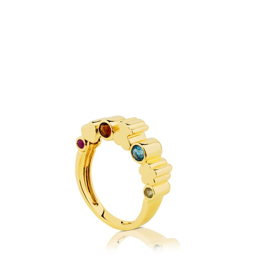 Gold View Ring with Gemstones
