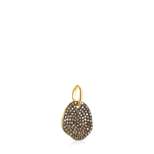 Small Silver Vermeil Nenufar Pendant with Diamonds