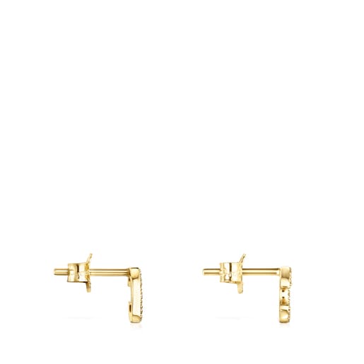 Gold TOUS Good Vibes horseshoe Earrings with Diamonds