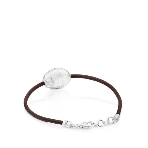 Silver and Leather Duna Bracelet.