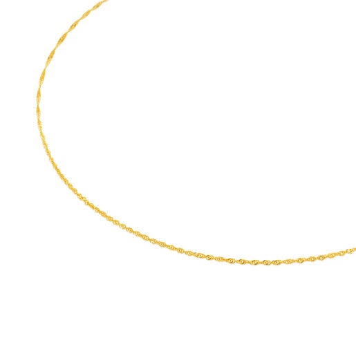 Enge Halskette TOUS Chain aus Gold, 40 cm lang mit Kordel.