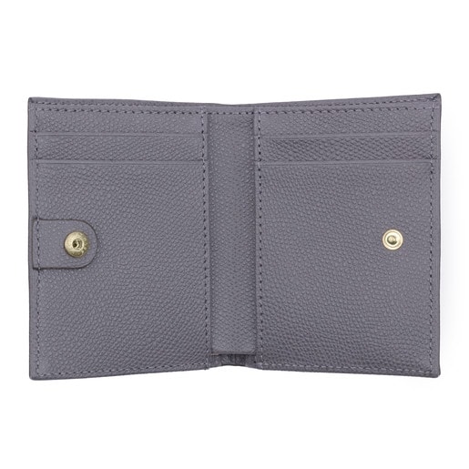 Small gray Leather Odalis Wallet