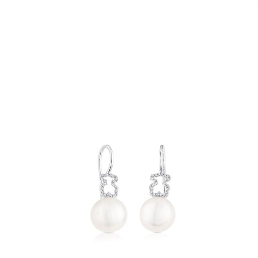 White Gold Silueta Earrings with Pearl | TOUS