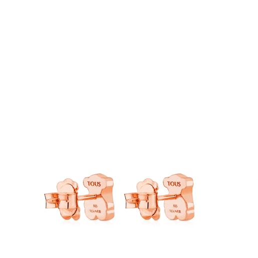 Σκουλαρίκια Tack από ροζ ασήμι vermeil