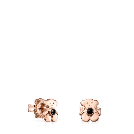 Rose Silver Vermeil Real Sisy Earrings with Onyx | TOUS