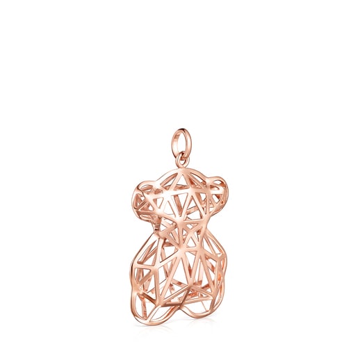 Large Rose Silver Vermeil Sketx Line Pendant | TOUS